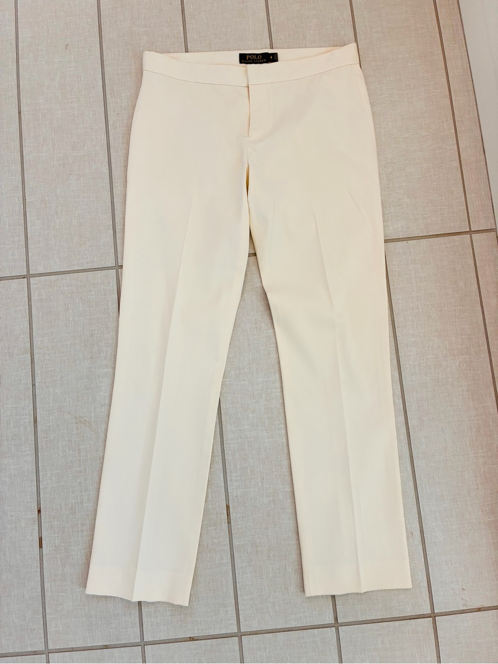 Polo by Ralph Lauren Cream Cotton Stretch Trousers size 4
